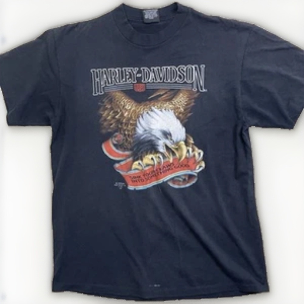 Vintage 91' Harley Davidson T-Shirt "Sink Your Claws.." Hollywood California XL